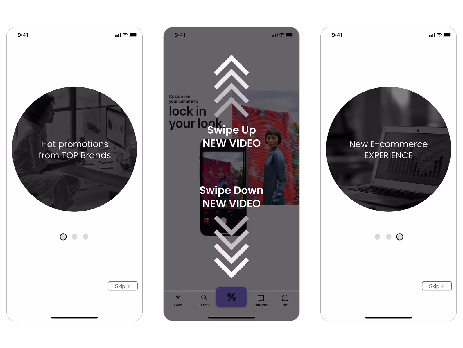 Wireframe set for the Hiive app